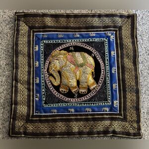 Vintage Thai Asian Multicolor Decorative Pillow Case Embroidered Sequined Boho